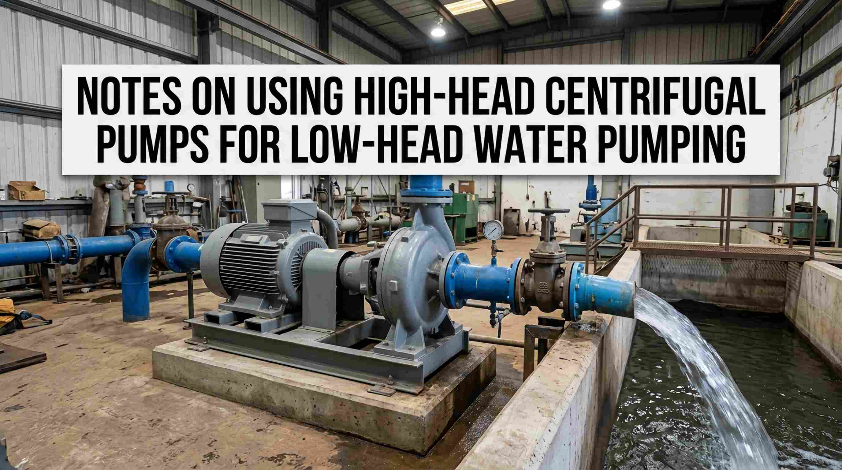 Cathetan ing Nggunakake High-Head Centrifugal Pumps kanggo Low-Head Water Pumps